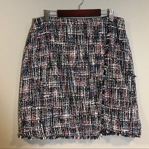 Pink, Black, & White Tweed Mini Skirt - Loft